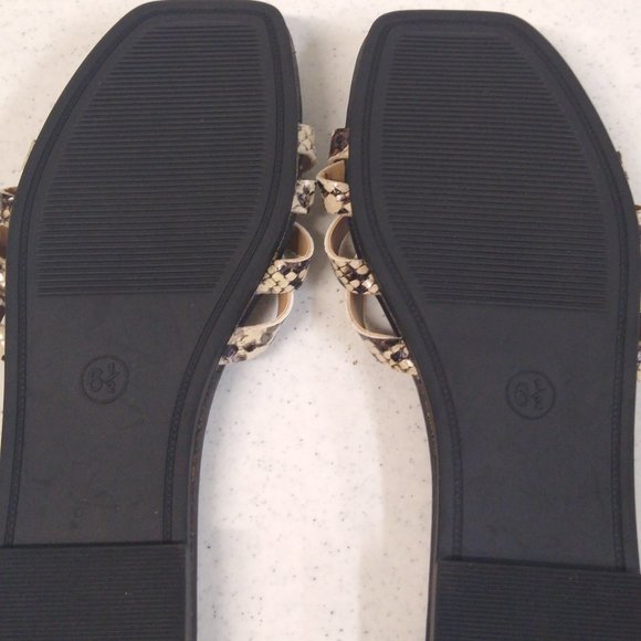A New Day Sandals Snakeskin Size 6.5 Women Embossed Strappy Slide On Sandal NWT - Picture 5 of 7